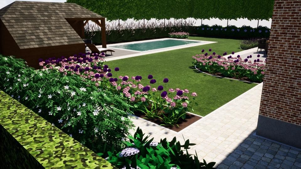 Tuinontwerp 3D Landelijk - Green Art tuinarchitectuur